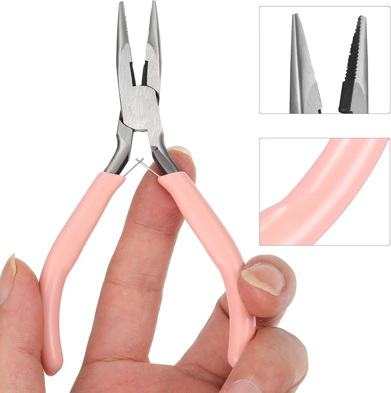 ملاقط وردية مريحة من الفولاذ المقاوم للصدأ لأعمال الحرف وصناعة المجوهرات DIY - Image 5